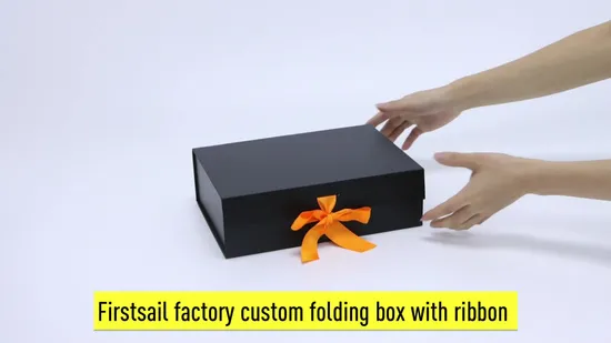 Firstsail White Black Pink Folding Cardboard Packaging Paper Clothing Shoes Wig Shipping Gift Box with Ribbon